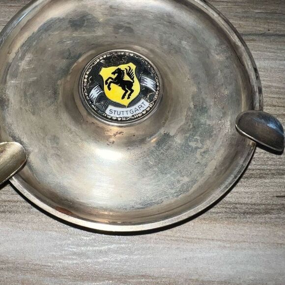 Vintage Stuttgart Silver Plate Ashtray Made in Germany Stuttgart 4" Collectable - Picture 6 of 6